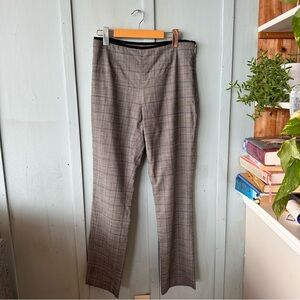 Brooks Brothers Lucia Fit Women's Gray Plaid Pants 97% Wool